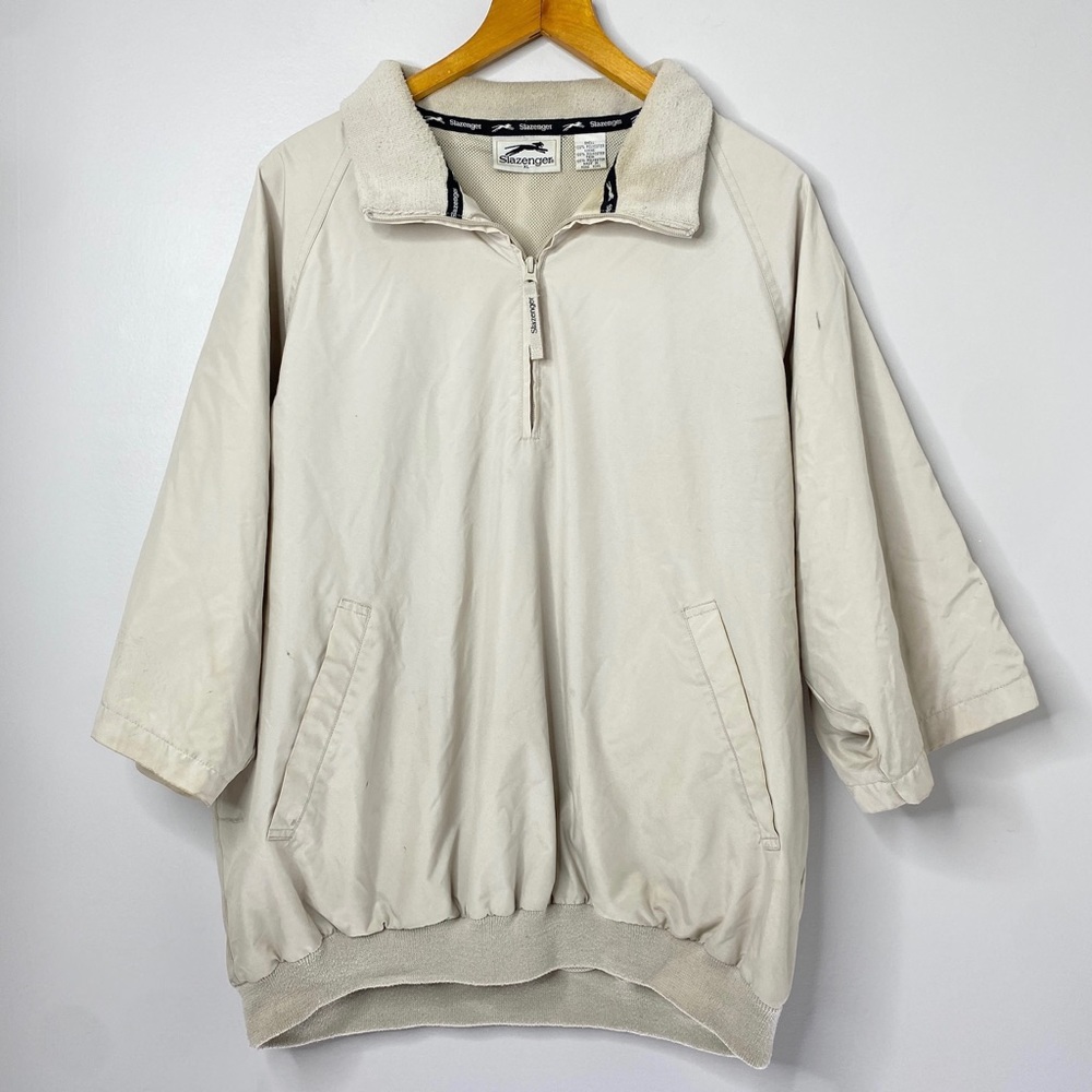 Slazenger Vintage Golf Rain Pullover Lightweight Short Sleeve Jacket Mens XL